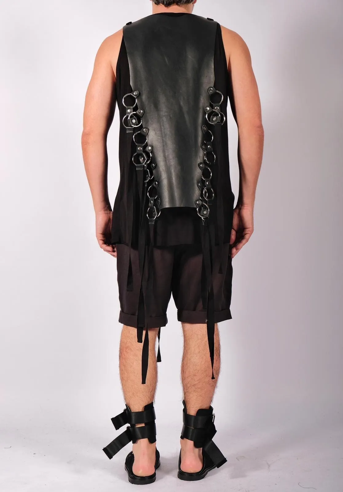 Leather Top with Rings & Ribbons