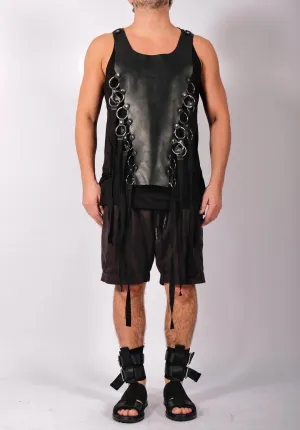 Leather Top with Rings & Ribbons