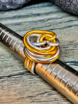 Little Swirl Ring in Silver and Gold Aluminum Wire Ring, Custom Ring