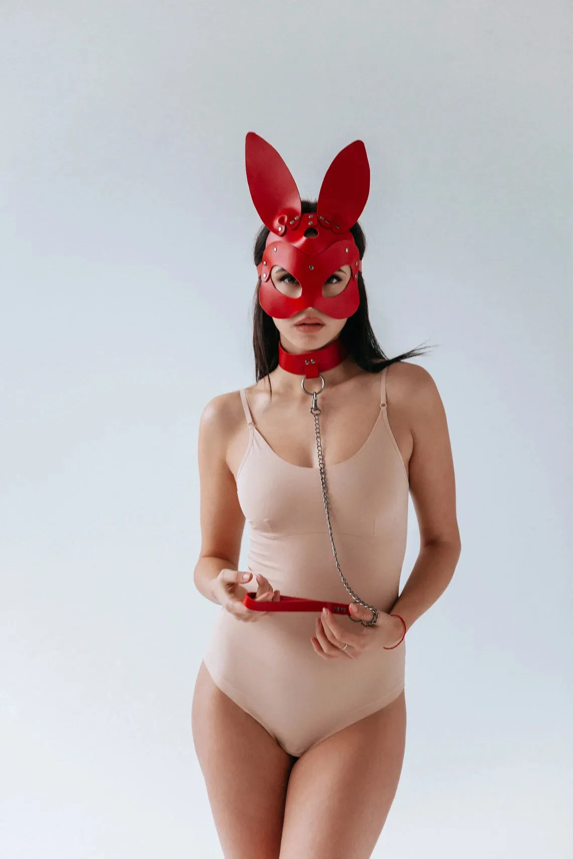 Mask "Bunny" & choker "Lantana" & Leash
