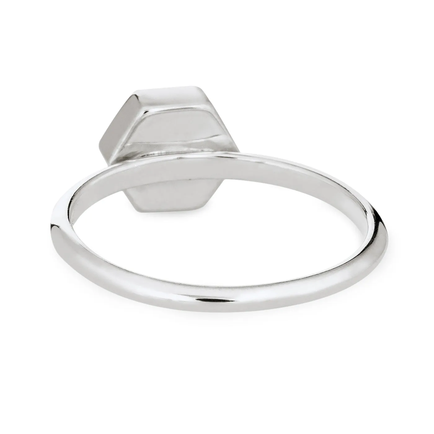 Medium Hexagon Stacking Cremation Ring in Sterling Silver