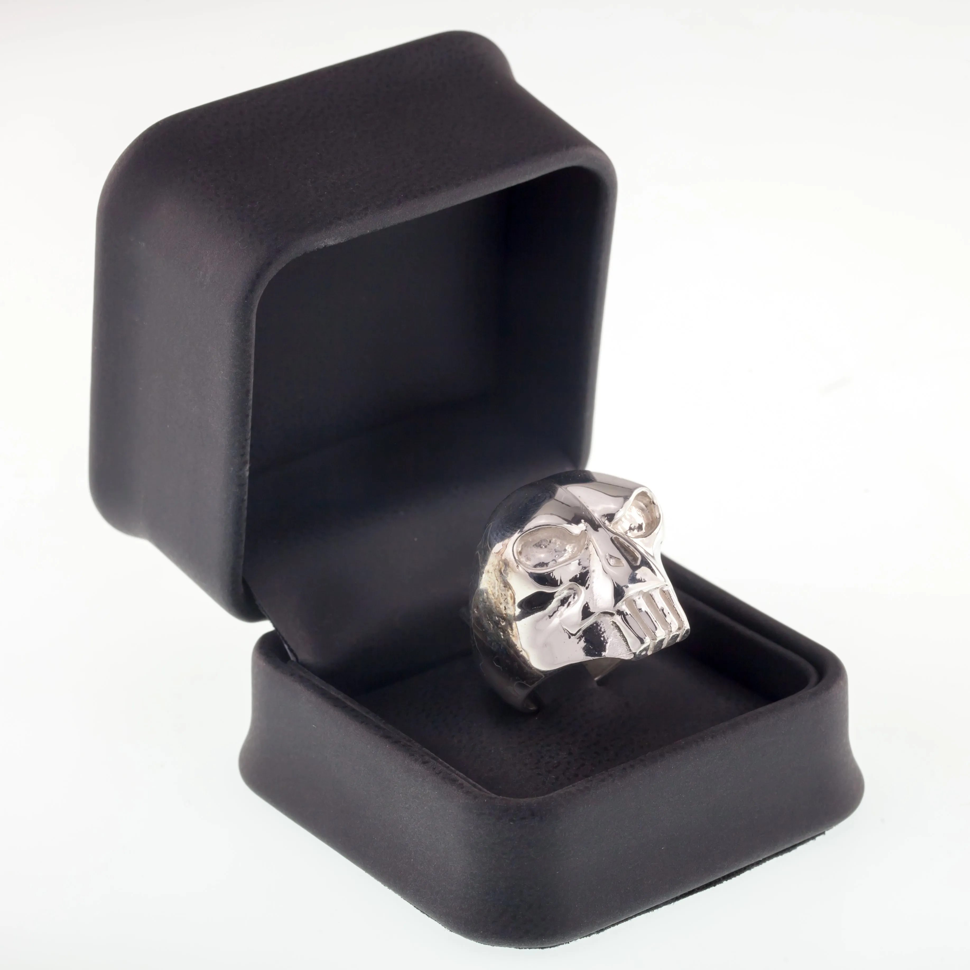 Men's Biker Angry Skull Sterling Silver Ring Size 9.75