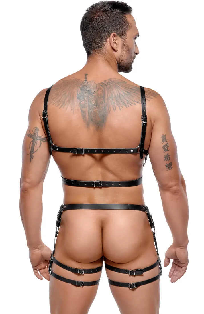 Men's leather harness set - Raw Power
