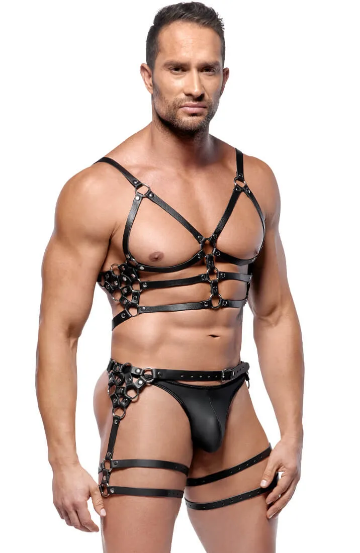 Men's leather harness set - Raw Power
