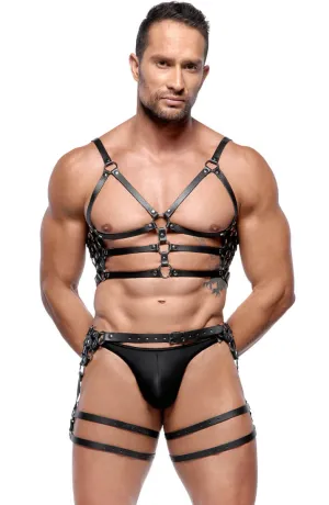 Men's leather harness set - Raw Power