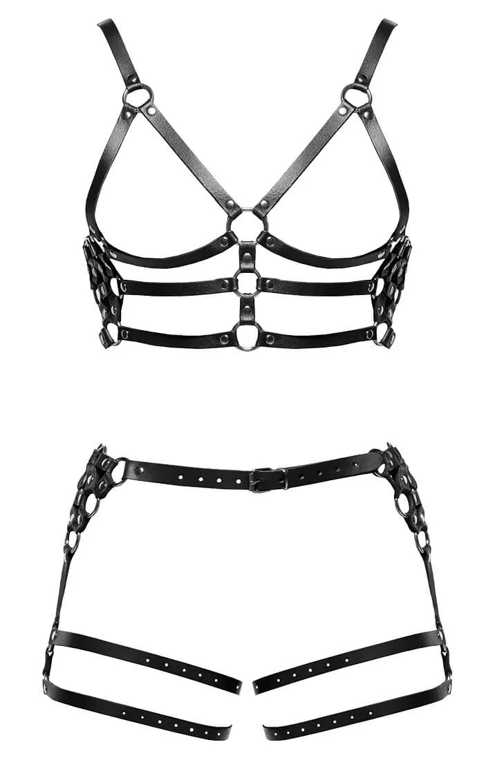 Men's leather harness set - Raw Power