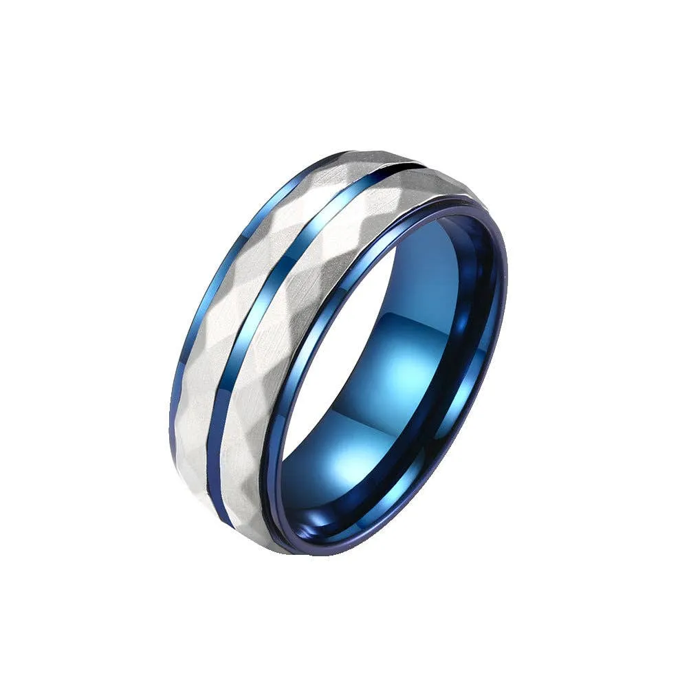 Men's Stainless Steel Bicolored Ring Men's Jewelry: No. 10 / Black