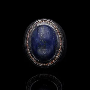Men’s Sterling Silver Lapis Lazuli Oval Ring