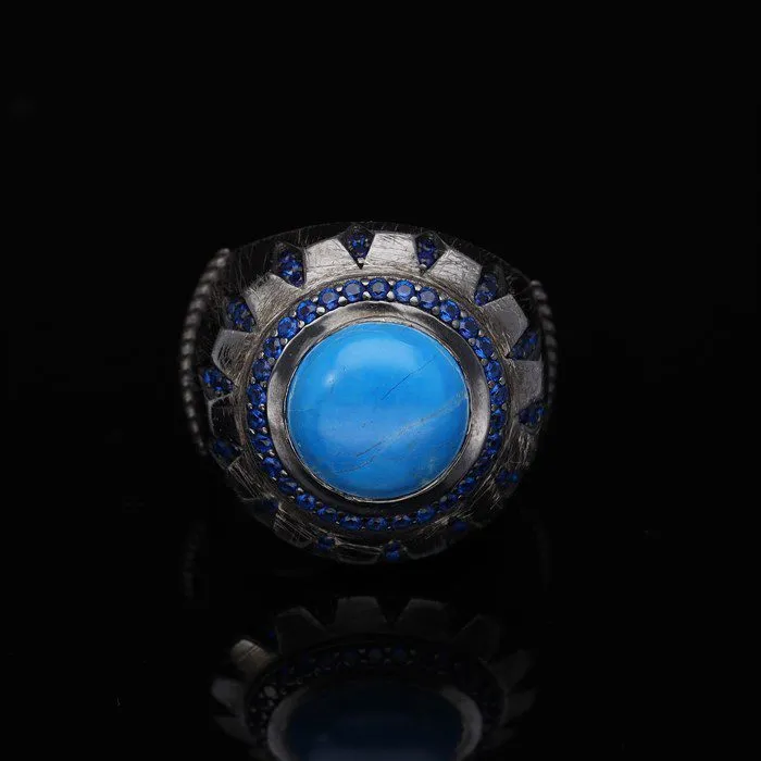 Men’s Sterling Silver Turquoise Ring