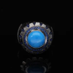 Men’s Sterling Silver Turquoise Ring