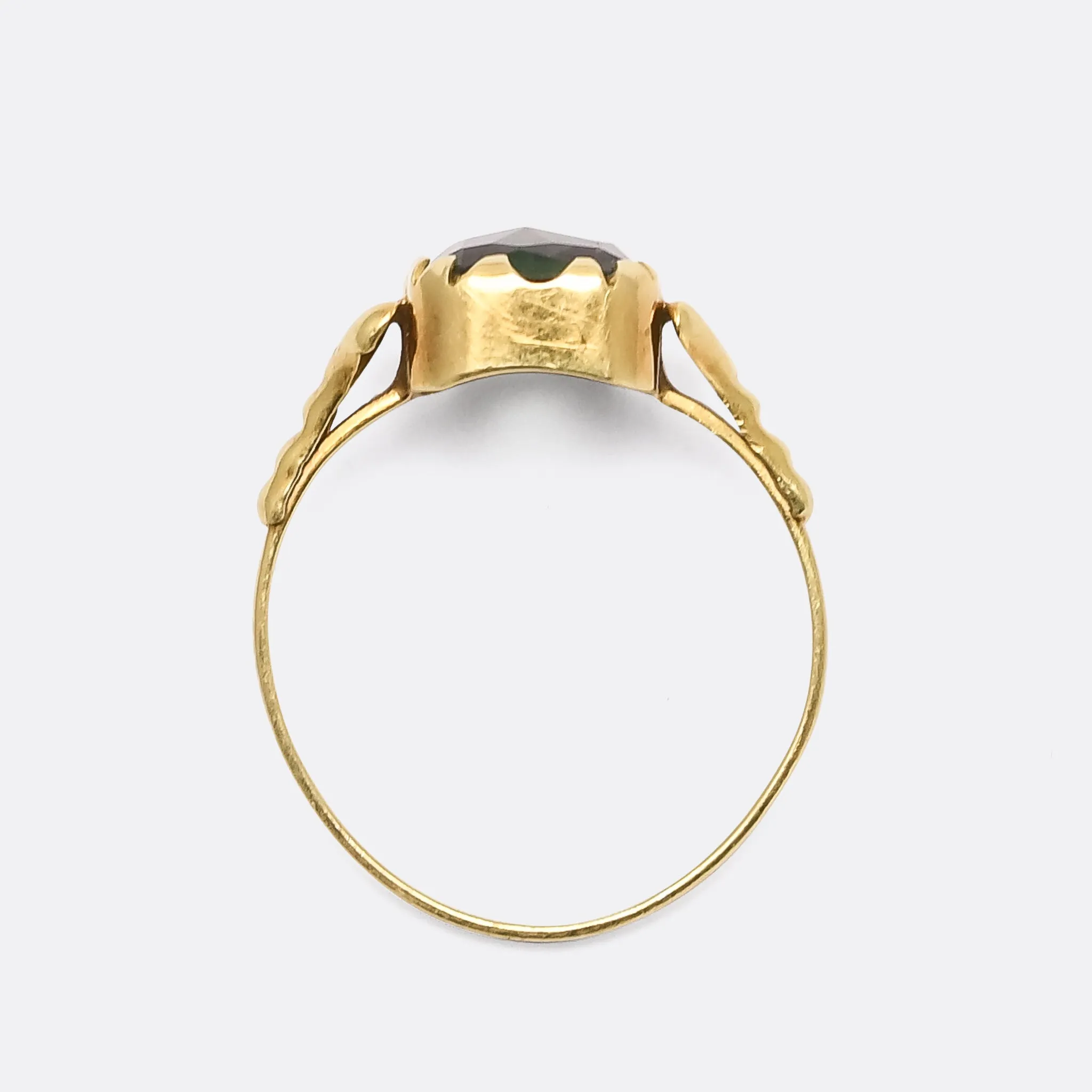 Mid-Century Green Spinel Solitaire Ring
