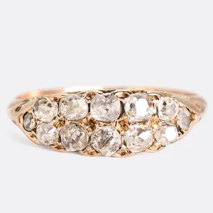 Mid-Victorian Diamond Double Row Ring