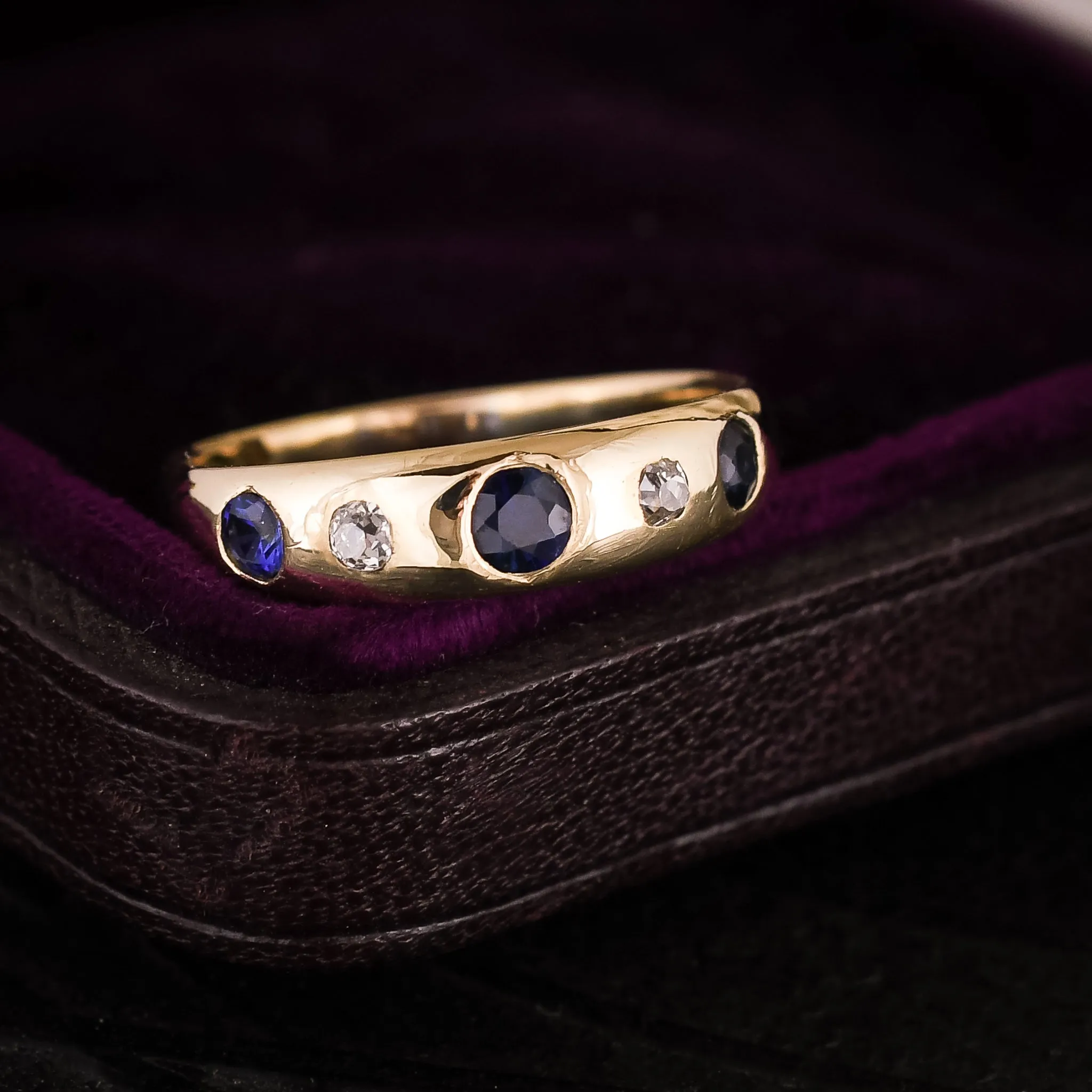Mid Victorian Sapphire & Diamond Gypsy Band