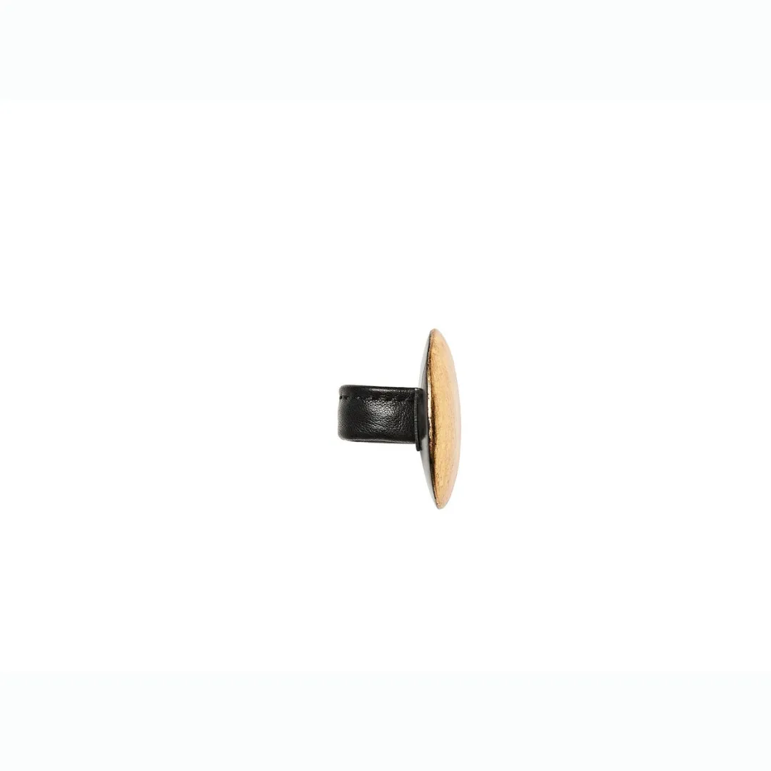 Monies Gold Foil & Leather Ring