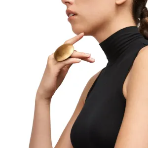 Monies Gold Foil & Leather Ring