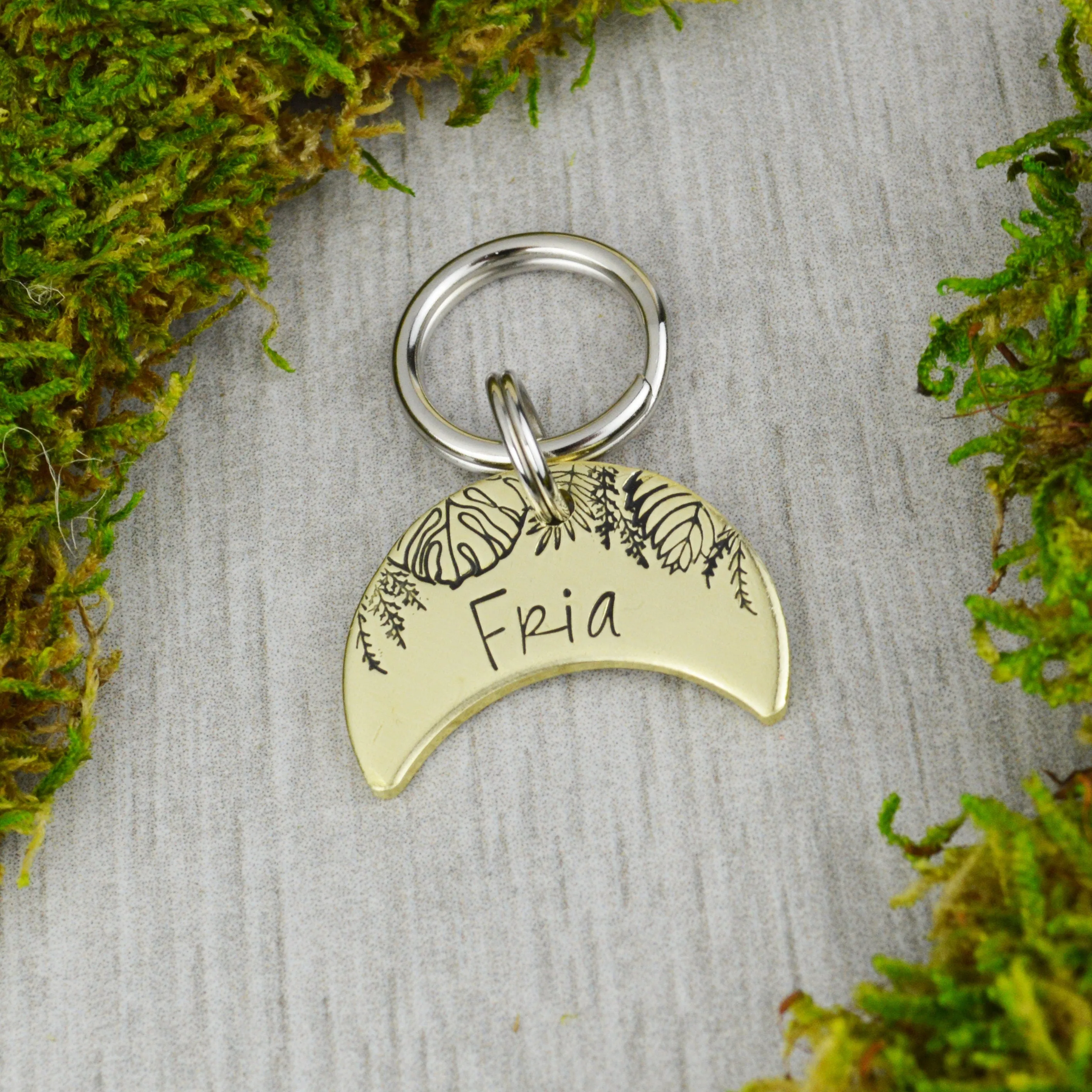 Monstera Moon Pet ID Tag