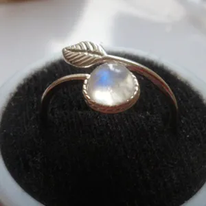 Moonstone Leaf Ring