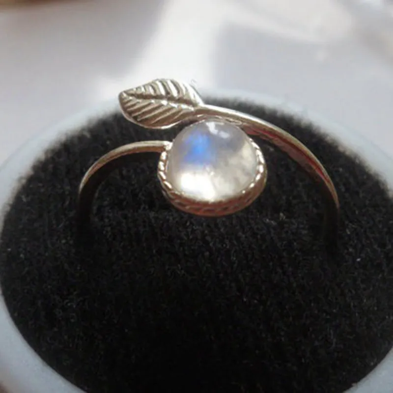 Moonstone Leaf Ring