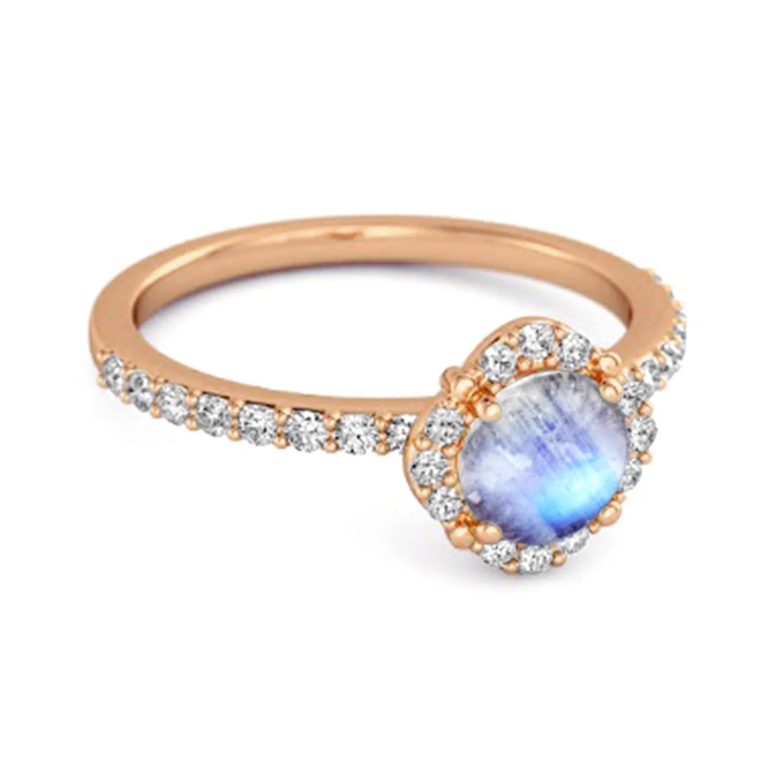 Moonstone Solitaire Accents 925 Sterling Silver Friendship Ring