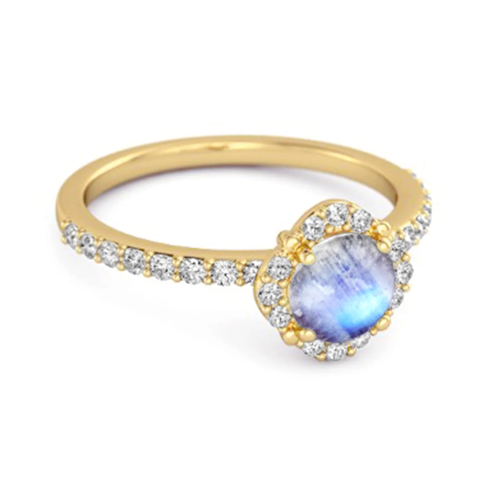 Moonstone Solitaire Accents 925 Sterling Silver Friendship Ring