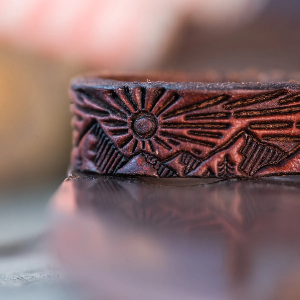 Mountains Leather Ring | Chicago Tan
