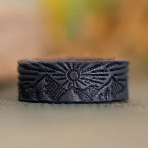 Mountains Leather Ring | Stone Blue