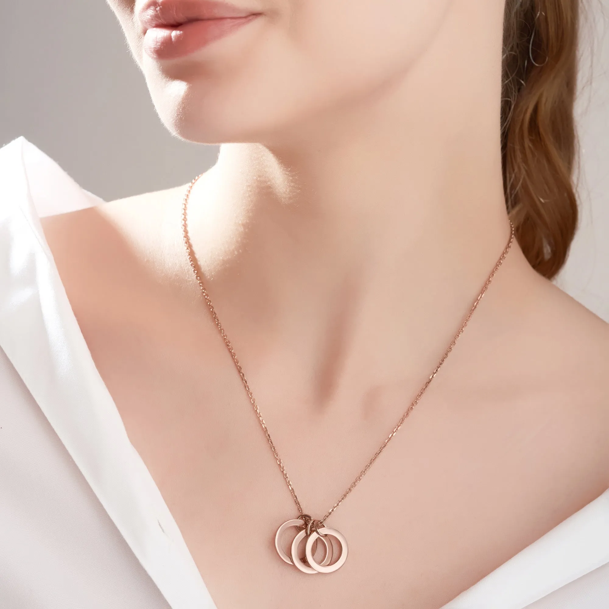 Mysha Personalized Triple Ring of Love Pendant