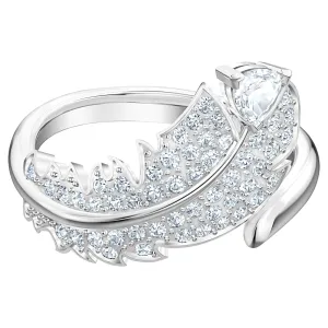 Nice Motif Ring White, Rhodium plated