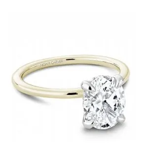 Noam Carver Bridal 14K Two Tone Yellow Gold Shank with White Gold Head Halo Engagement Ring