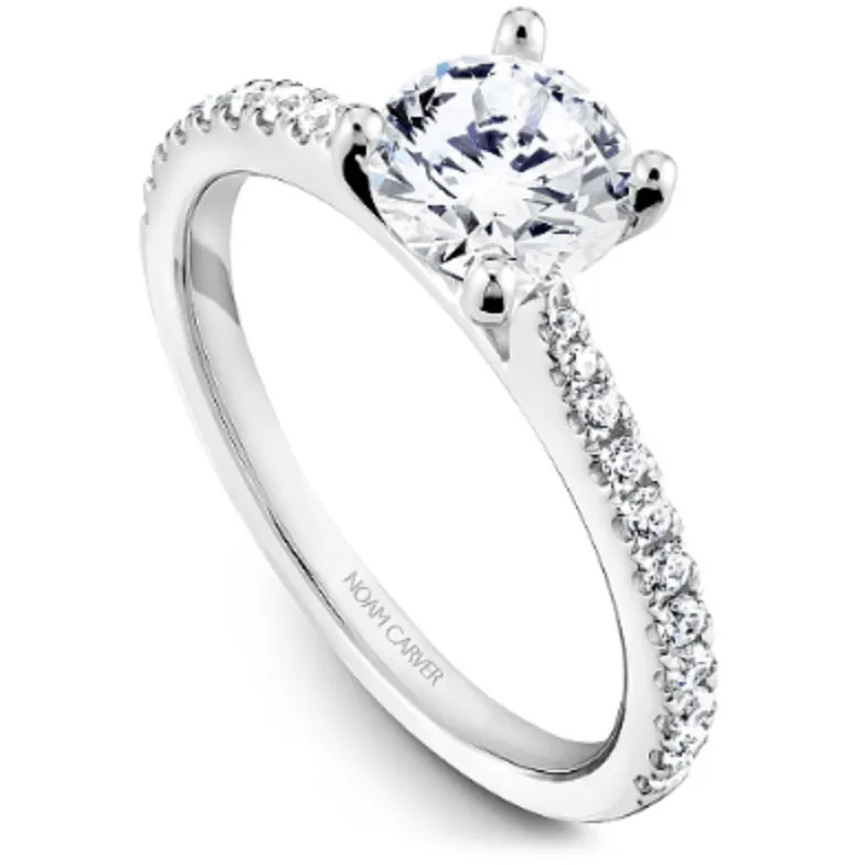 Noam Carver Bridal 14K White Gold Pavé Engagement Ring