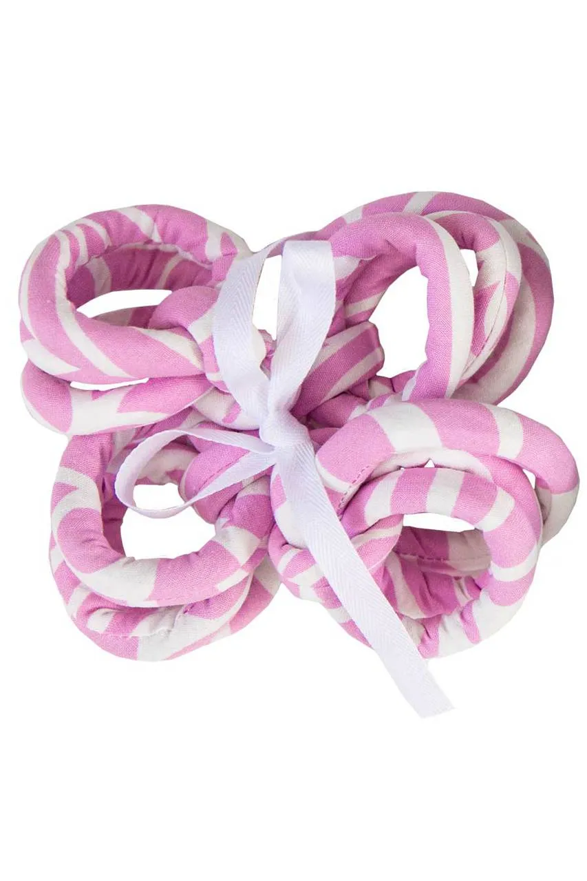 nouveau orchid pink printed cloth napkin rings