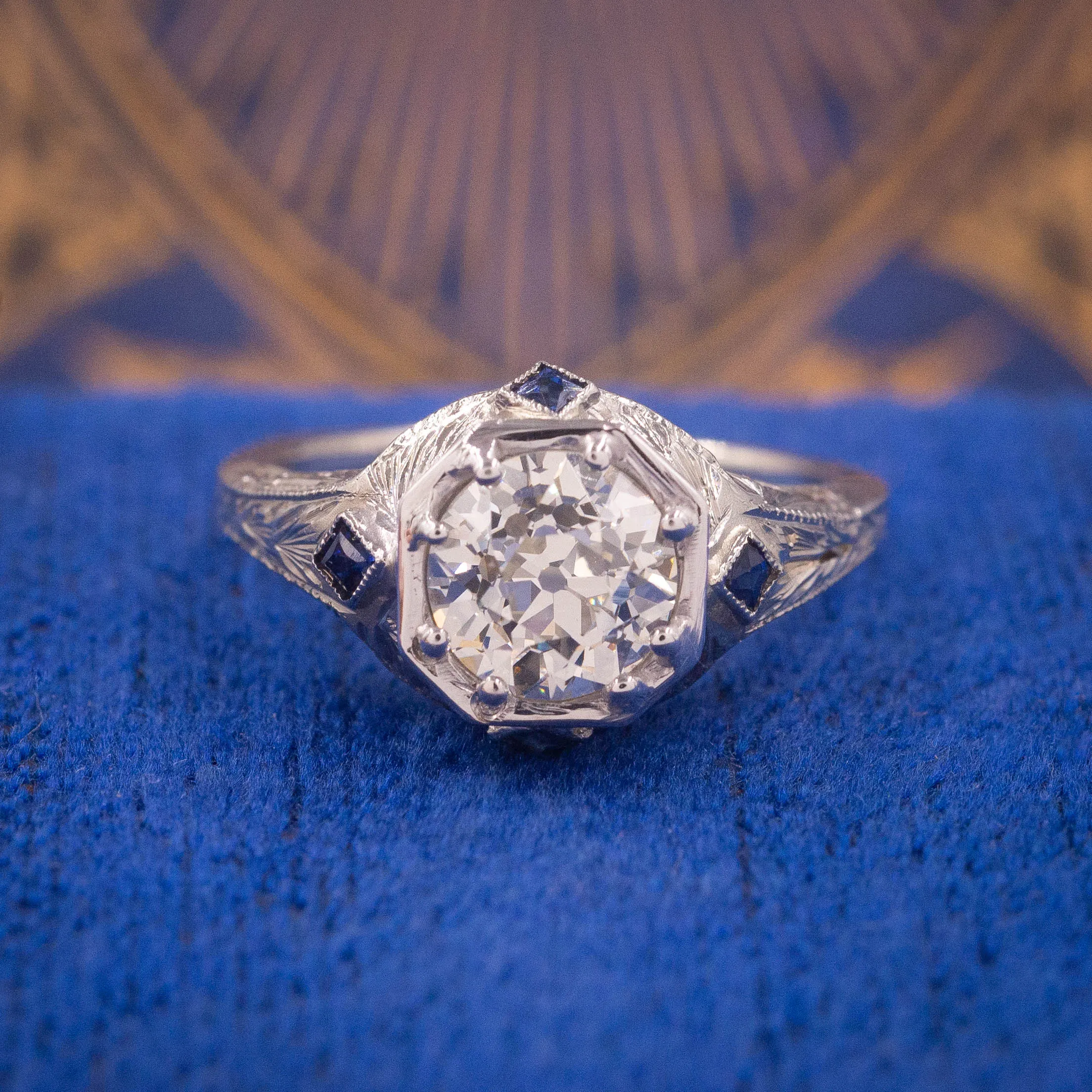 Old European Cut 1.56ct Diamond Ring c1920