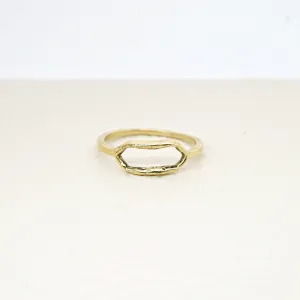 Open signet ring in 14k gold