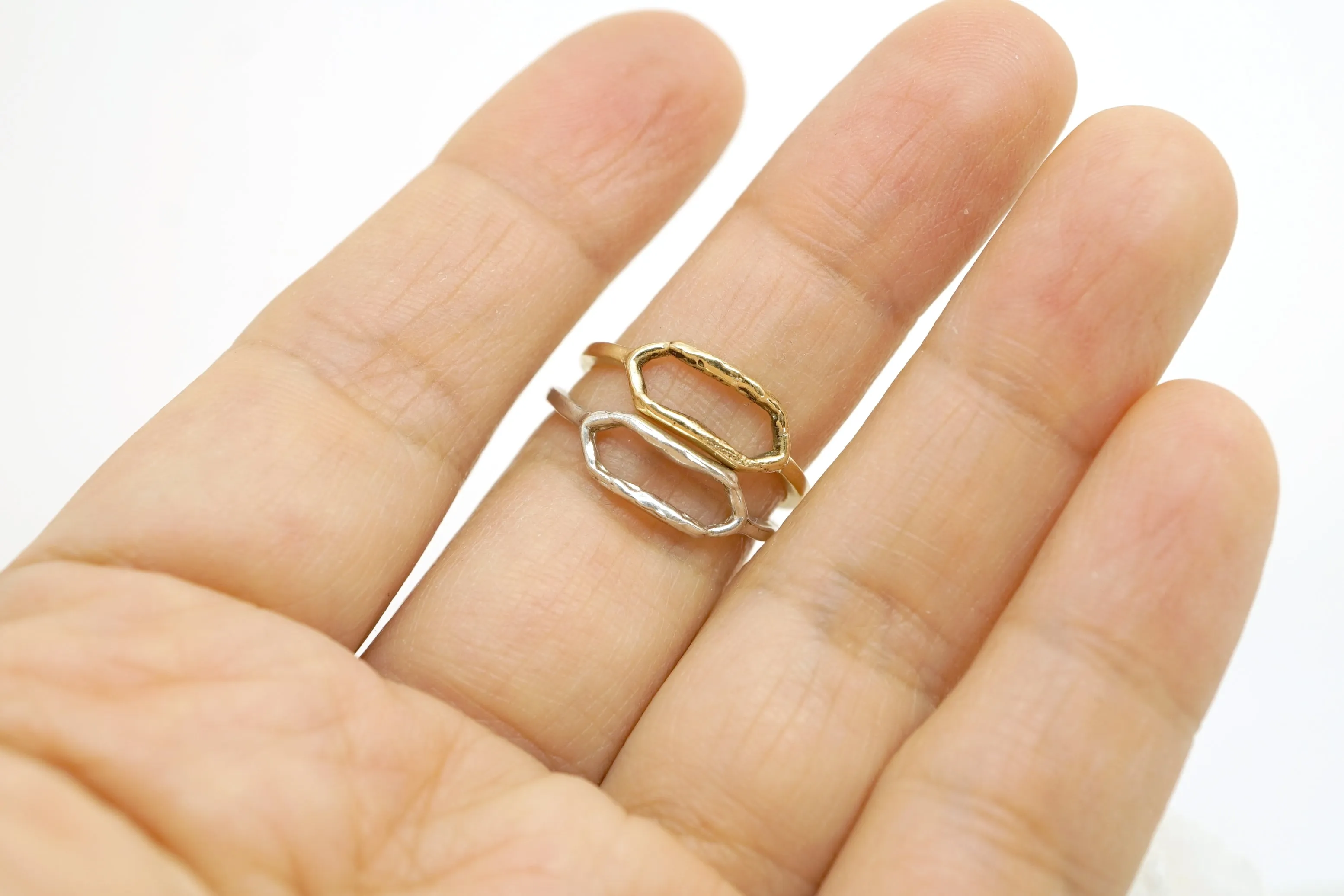 Open signet ring in 14k gold