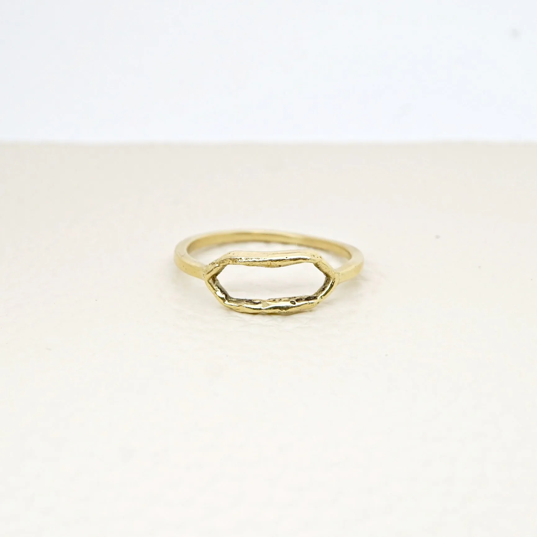 Open signet ring in 14k gold