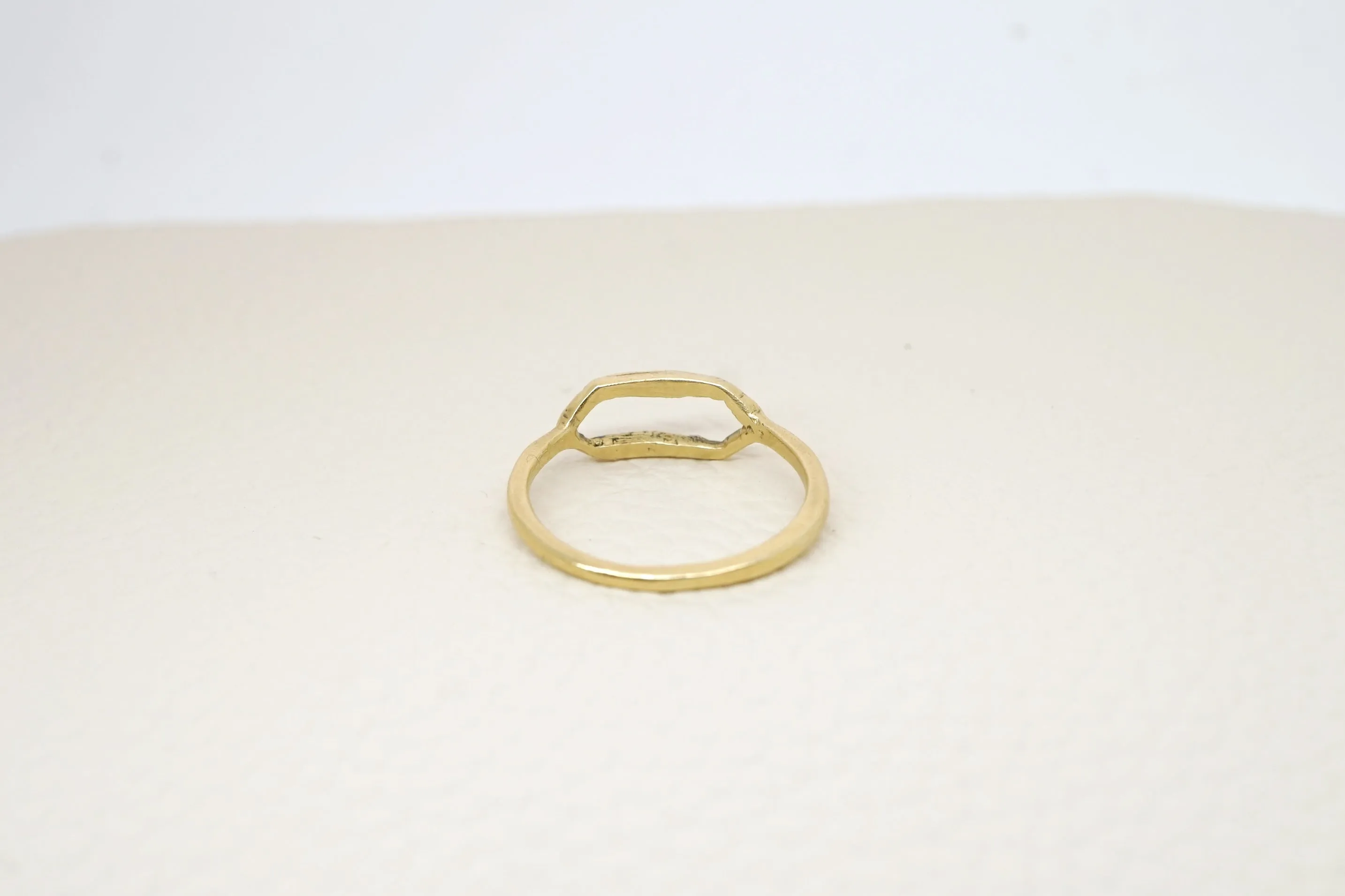 Open signet ring in 14k gold
