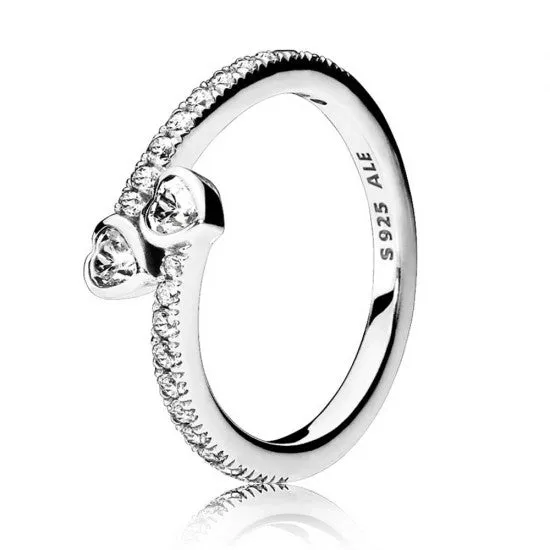 Pandora Two Sparkling Hearts Ring