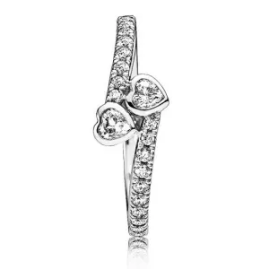Pandora Two Sparkling Hearts Ring