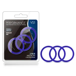 Performance - Vs1 Pure Premium Silicone  Rings  - Medium - Indigo