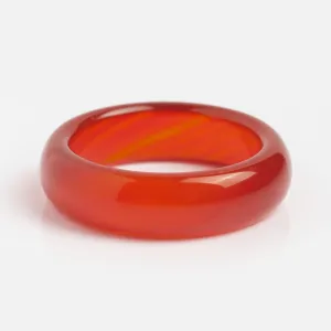 Persimmon Dark Orange Agate Stone Ring