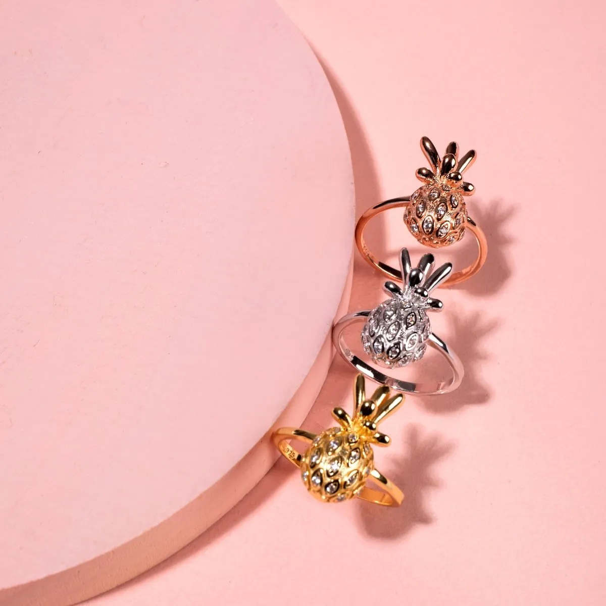 Pina Colada | .925 Sterling Silver | CZ Diamond Pineapple Ring