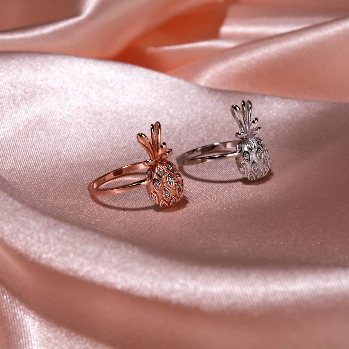 Pina Colada | .925 Sterling Silver | CZ Diamond Pineapple Ring