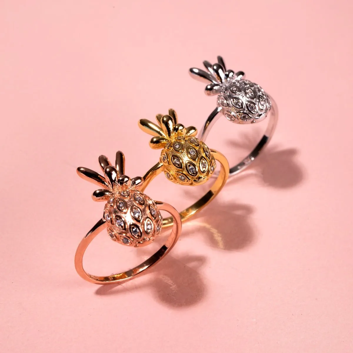 Pina Colada | .925 Sterling Silver | CZ Diamond Pineapple Ring