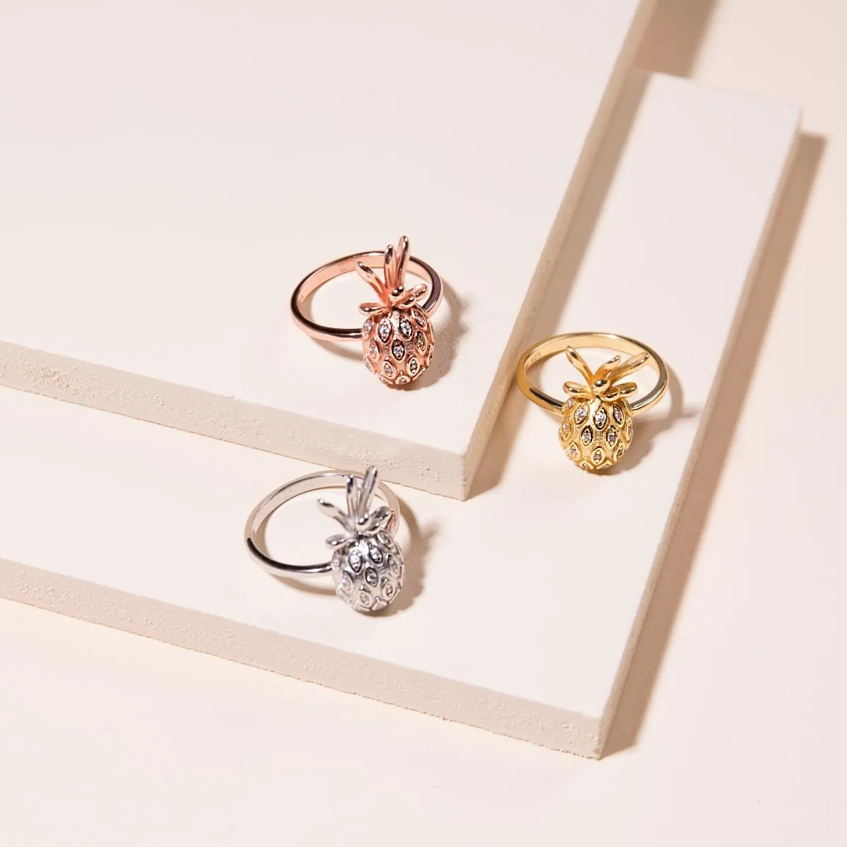 Pina Colada | .925 Sterling Silver | CZ Diamond Pineapple Ring