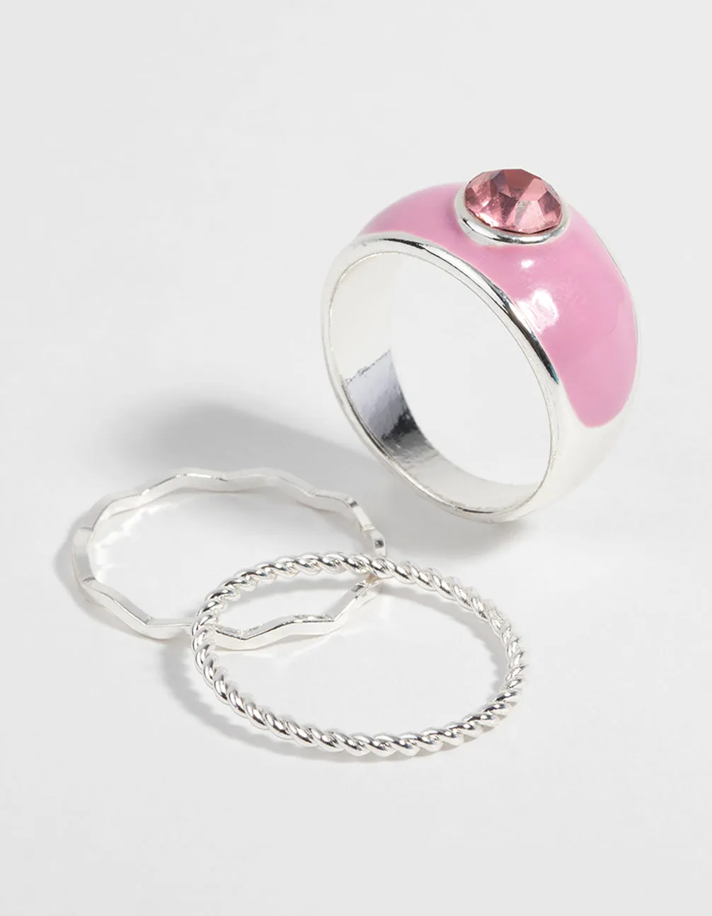Pink Enamel Ring Pack