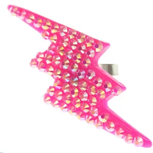 Pink Lightning Bolt Adjustable Ring