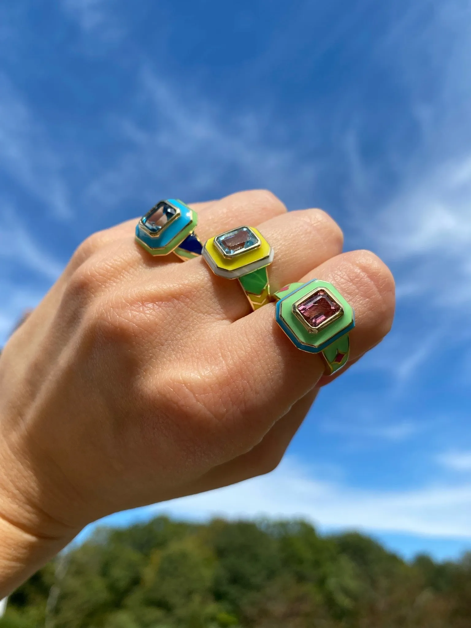 Pink Tourmaline Quad Cocktail Ring