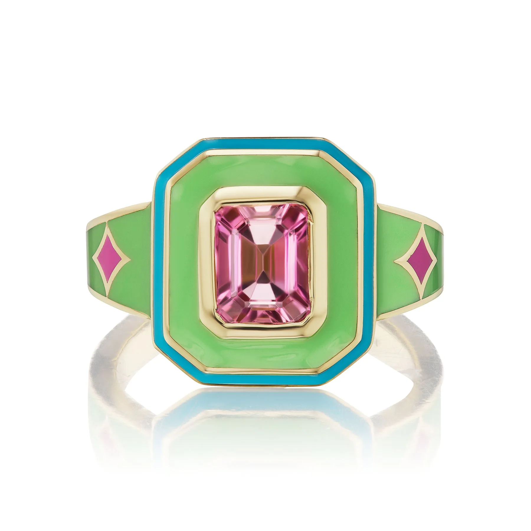 Pink Tourmaline Quad Cocktail Ring