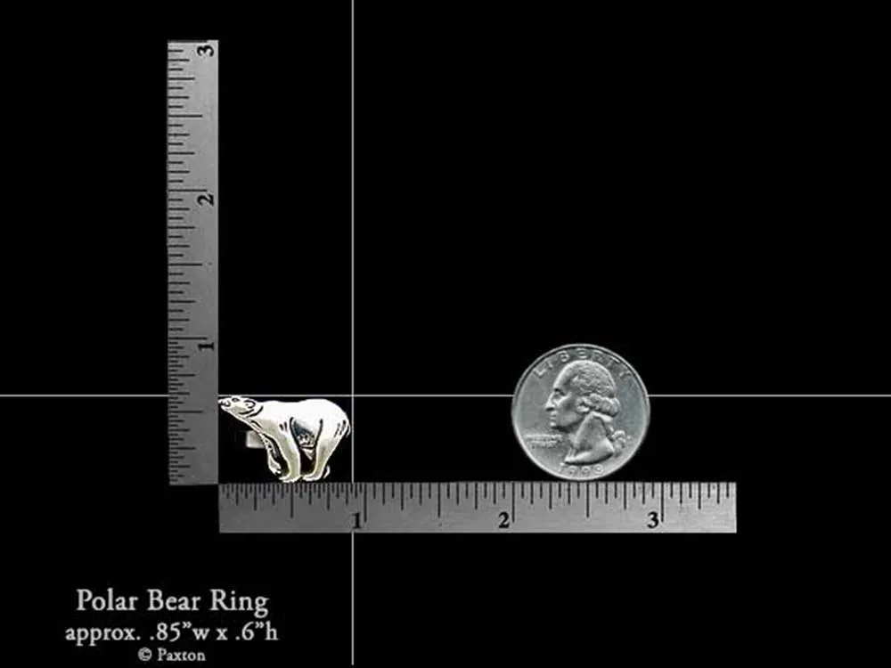 Polar Bear Ring Sterling Silver