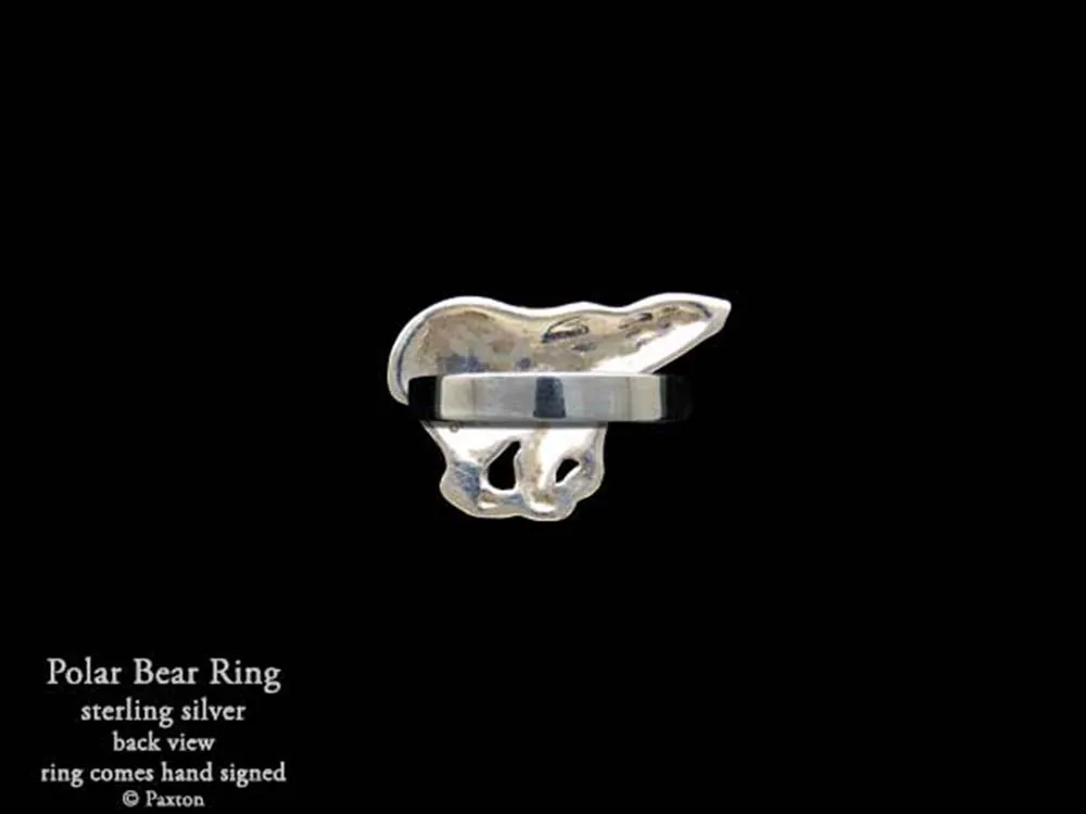 Polar Bear Ring Sterling Silver